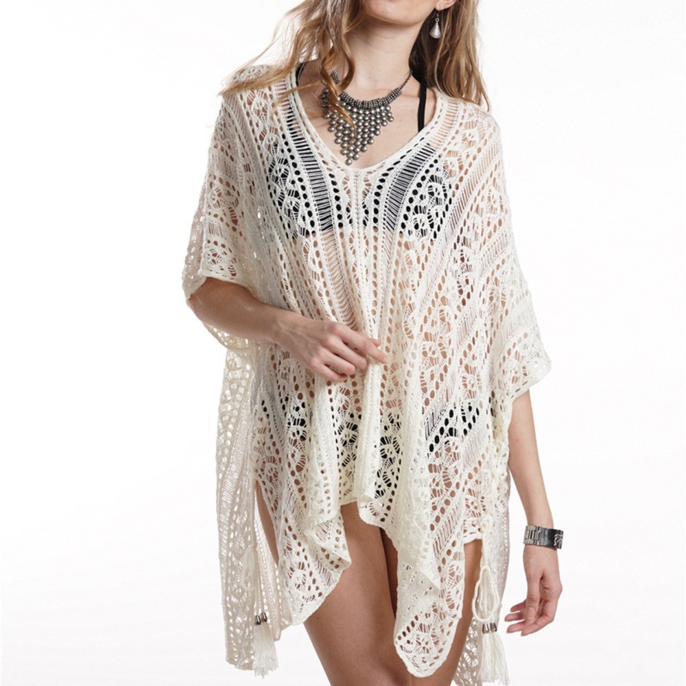 💕 Hollow Out Crochet coverup White - Picture 8 of 8